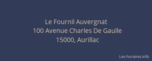 Le Fournil Auvergnat