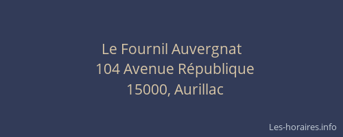 Le Fournil Auvergnat