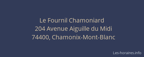 Le Fournil Chamoniard