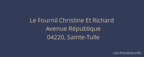 Le Fournil Christine Et Richard