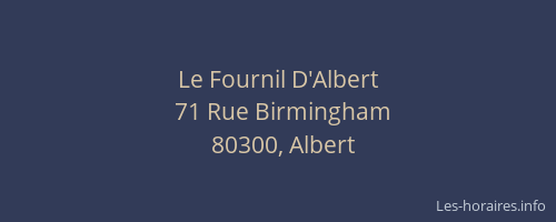 Le Fournil D'Albert