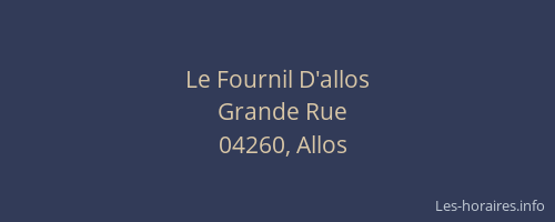 Le Fournil D'allos