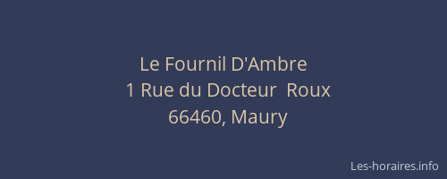 Le Fournil D'Ambre