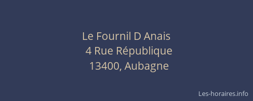 Le Fournil D Anais