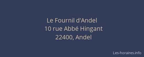 Le Fournil d'Andel