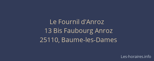Le Fournil d'Anroz