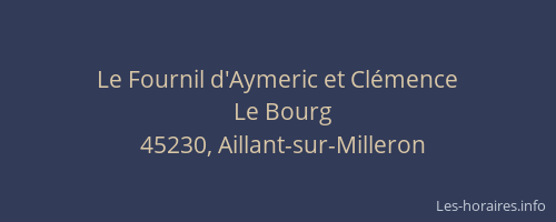 Le Fournil d'Aymeric et Cl&eacute;mence