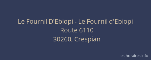 Le Fournil D'Ebiopi - Le Fournil d'Ebiopi