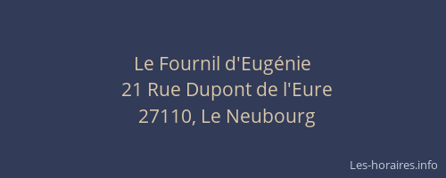 Le Fournil d'Eug&eacute;nie