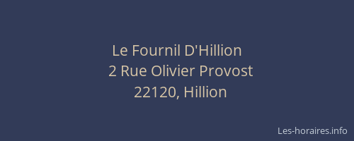Le Fournil D'Hillion