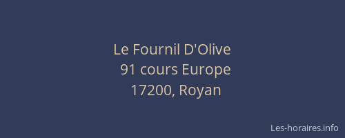 Le Fournil D'Olive