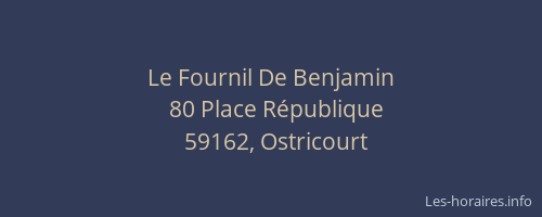 Le Fournil De Benjamin