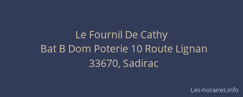 Le Fournil De Cathy
