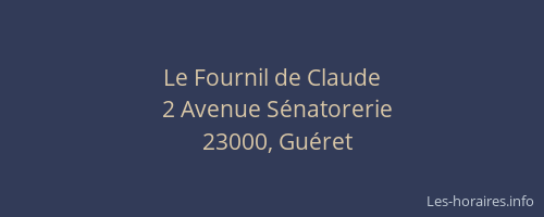 Le Fournil de Claude