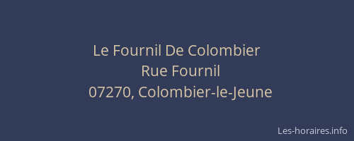 Le Fournil De Colombier
