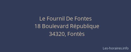 Le Fournil De Fontes