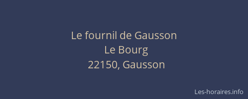 Le fournil de Gausson