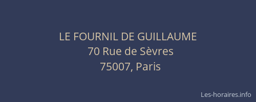 LE FOURNIL DE GUILLAUME