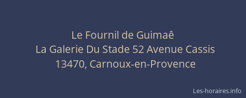 Le Fournil de Guimaê