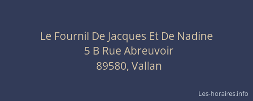 Le Fournil De Jacques Et De Nadine