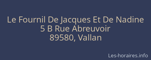 Le Fournil De Jacques Et De Nadine