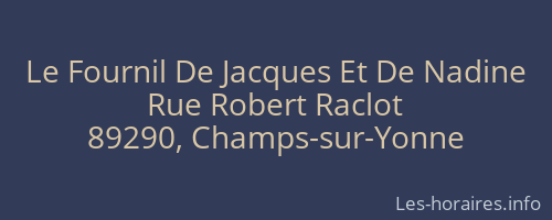 Le Fournil De Jacques Et De Nadine