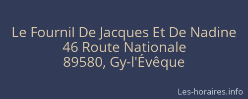 Le Fournil De Jacques Et De Nadine