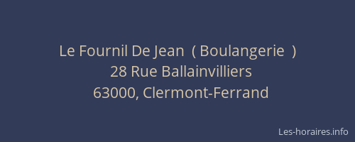Le Fournil De Jean  ( Boulangerie  )