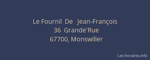 Le Fournil  De   Jean-François