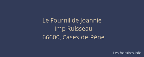 Le Fournil de Joannie
