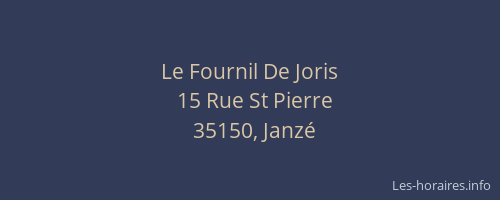 Le Fournil De Joris
