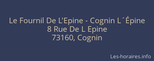 Le Fournil De L'Epine - Cognin L´Épine