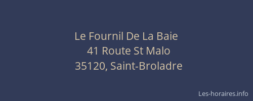 Le Fournil De La Baie