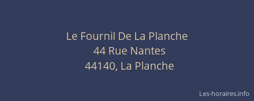 Le Fournil De La Planche