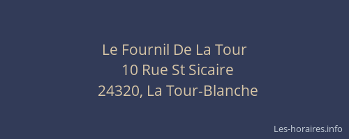 Le Fournil De La Tour