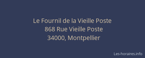Le Fournil de la Vieille Poste