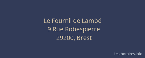 Le Fournil de Lambé