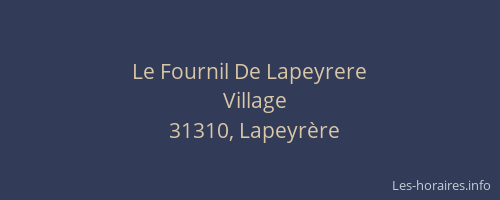 Le Fournil De Lapeyrere