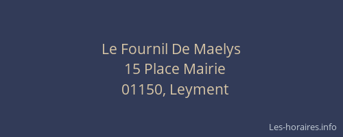 Le Fournil De Maelys