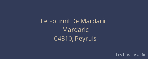 Le Fournil De Mardaric