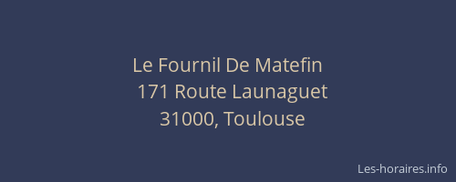 Le Fournil De Matefin