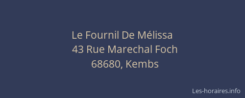 Le Fournil De M&eacute;lissa