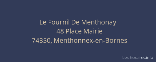Le Fournil De Menthonay