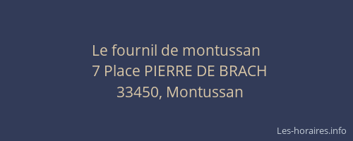 Le fournil de montussan