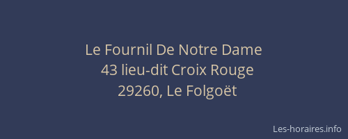 Le Fournil De Notre Dame