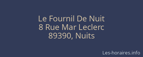 Le Fournil De Nuit