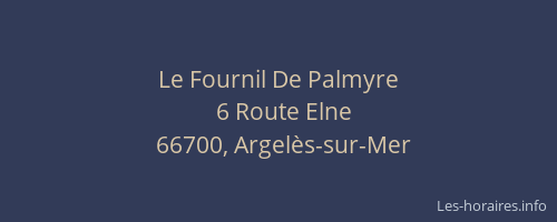 Le Fournil De Palmyre