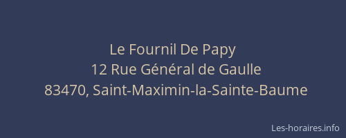 Le Fournil De Papy
