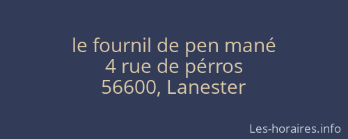 le fournil de pen mané