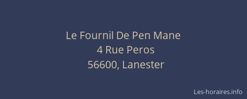 Le Fournil De Pen Mane
